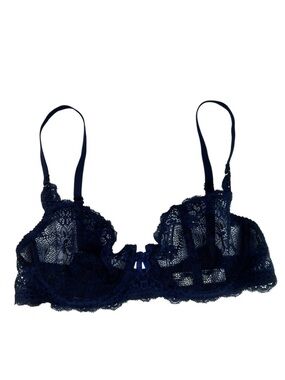 Naja Delicate Navy Lace Underwire Bra Size 32C